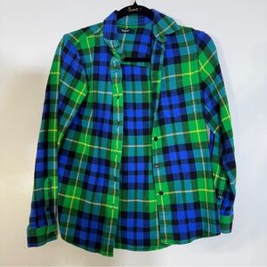Madewell Blue and Green Checkered Shirt
